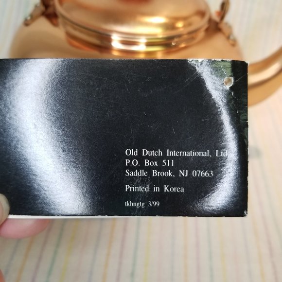 Vintage ? Old Dutch Solid Copper Tea Kettle Wood Handle Brass Made in Korea - Picture 3 of 12